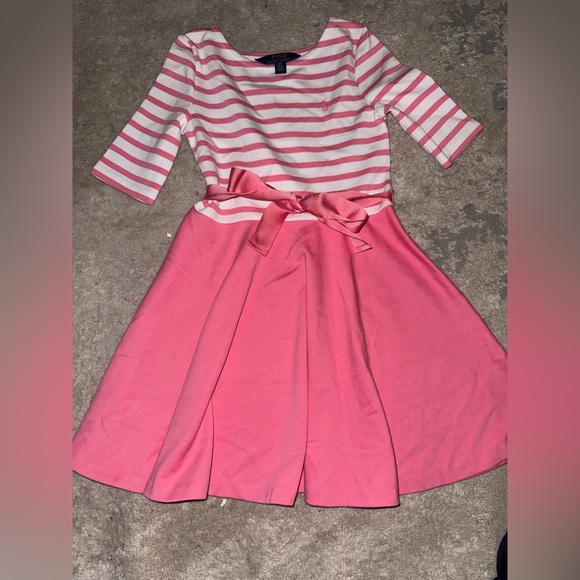 Ralph Lauren Pink Striped Kids Dress - Picture 2 of 6